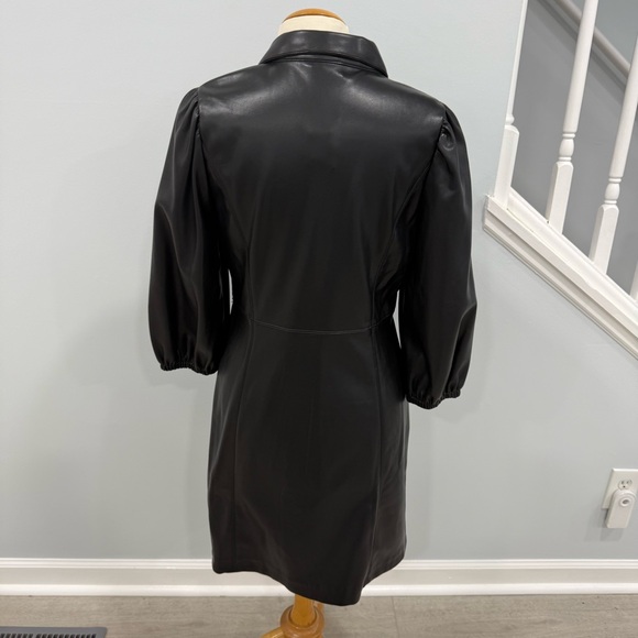 Gap Black Faux Leather Shirt Dress - Picture 3 of 4